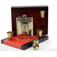 7oz Whisky Hip Flask Bottle With 4 Shot Cup Gift Set - Gold