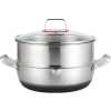 30Cm Non-stick Steamer induction Wok Cookware Saucepan Pot - Silver