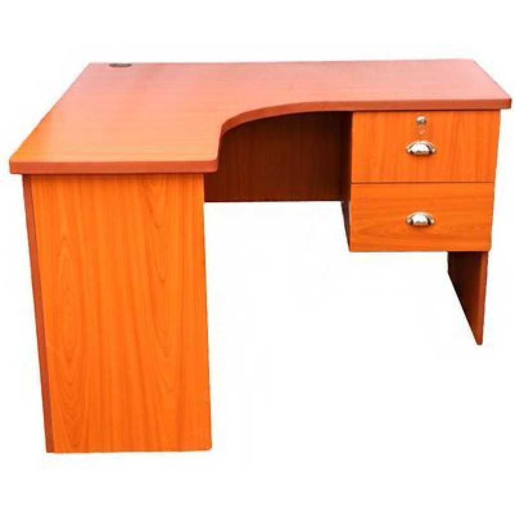 Reception Office Table 2 Drawers - Cherry Brown