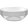 Clear Glass Round Calotte Soup Plates, 6PCS - Colorless