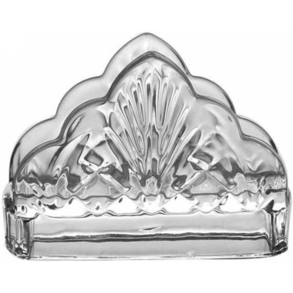 High Quality Crystal Glass Saviet Napkin Holder- Clear.