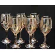 6 Pc Gold Lead-free Juice, Champagne Wine Glasses Decorative - Brown.