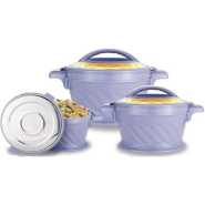 3Pc Set Food Warmer Thermal Insulation Hot Pot Casserole Lunch Boxes - Multicolors