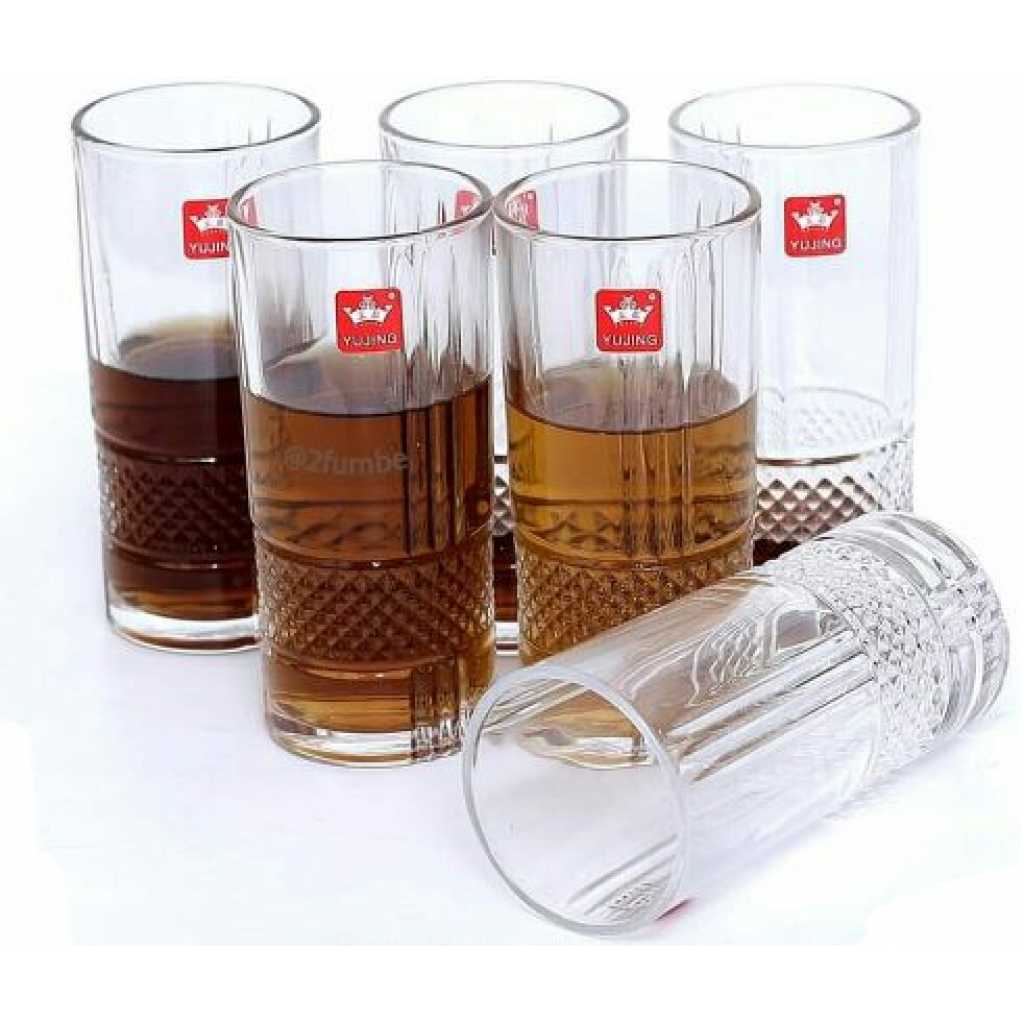 6 Pieces Of Self Design Juice Glasses - Colorless.