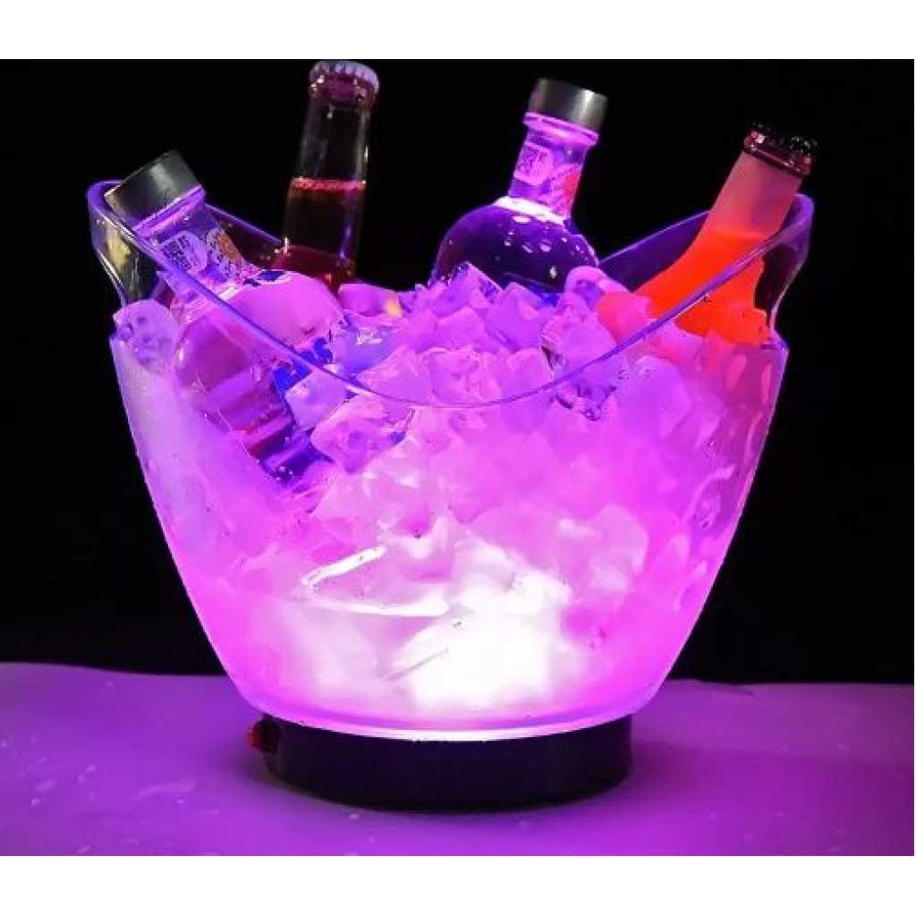 8L Led Ice Bucket Color Changing Plastic Champagne Wine Ice Bucket Multi-colours.