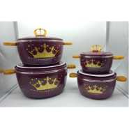 4 Pieces Crown Insulated Hot Pot Dishes- Multicolors