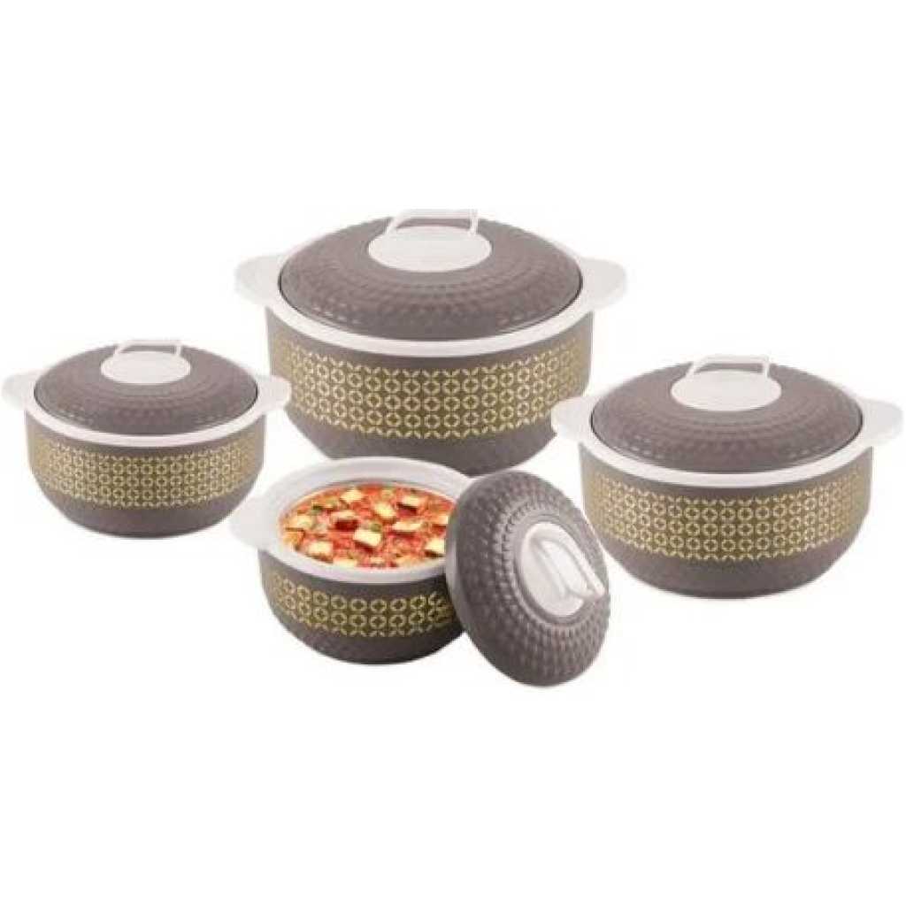 4 Pieces Insulated Hot Pot Dishes 800/1600/2200/3200- Multicolors