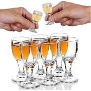 11ml 0.4oz Small Cocktail Whisky Mini Shot Glasses set of 6 - Clear