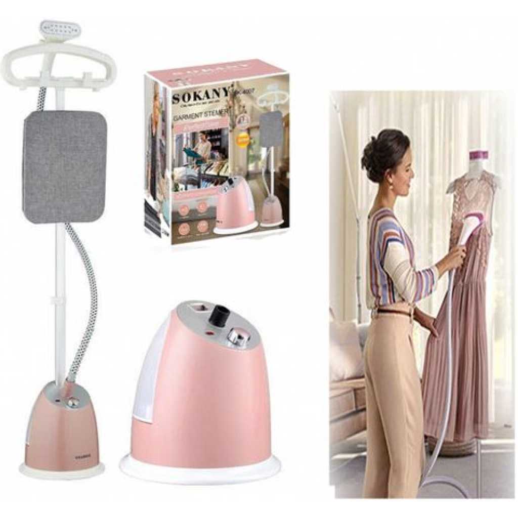 Sokany Vertical Garment Steamer Water Capacity 2.2L Electric Pump 2.0Bar 2200W- Pink .