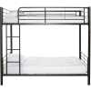 Modern Steel Metal Twin Over Twin Bunk Decker Bed - Multiple Finishes