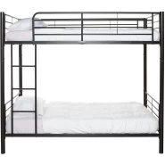 Modern Steel Metal Twin Over Twin Bunk Decker Bed - Multiple Finishes