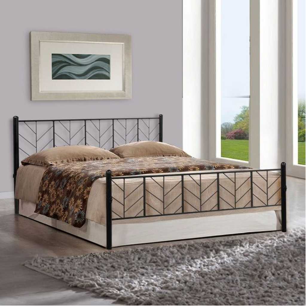 Simple Modern Metallic Bed – Black