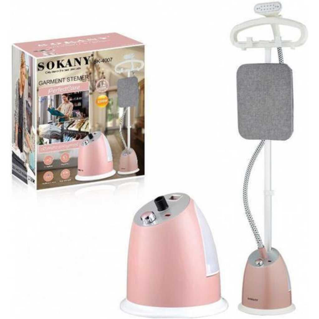 Sokany Vertical Garment Steamer Water Capacity 2.2L Electric Pump 2.0Bar 2200W- Pink .