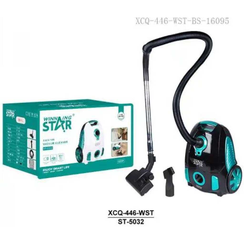 Winningstar 4L 22kpa Vacuum Cleaner With Aluminum Wire Motor Full Dust Indicator Telescopic Metal Pipe/Floor Brush Hose Brush Universal Wheel Foot Button 5m Power Cable BS Plug- Multi-colour.