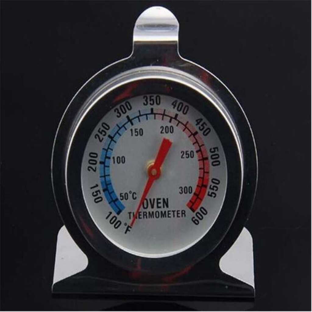 Kitchen Stainless Steel Oven Thermometer Gauge For BBQ Baking - Silver