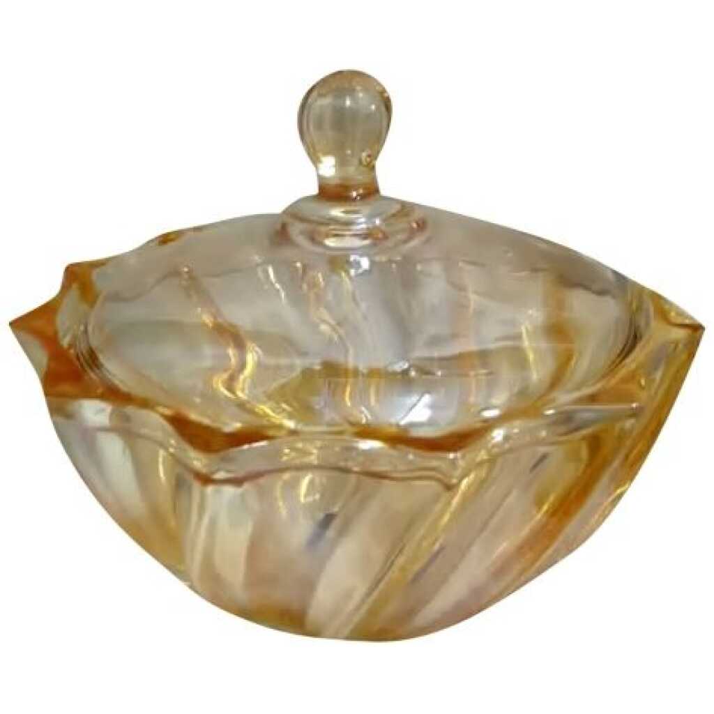 Glass Sugar Bowl/Candy Storage Jar - Brown