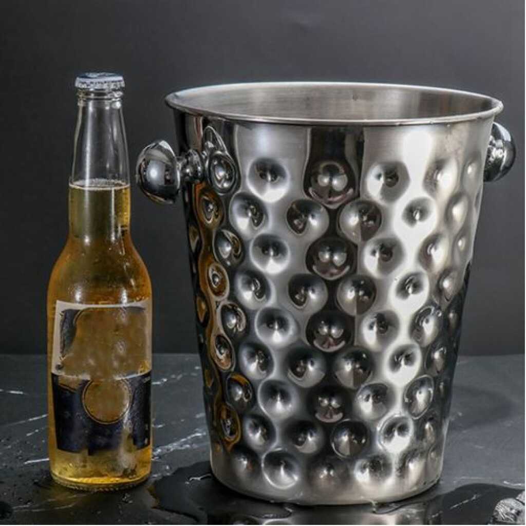 5 Litre Stainless steel Champagne, Wine Ice Bucket - Silver.