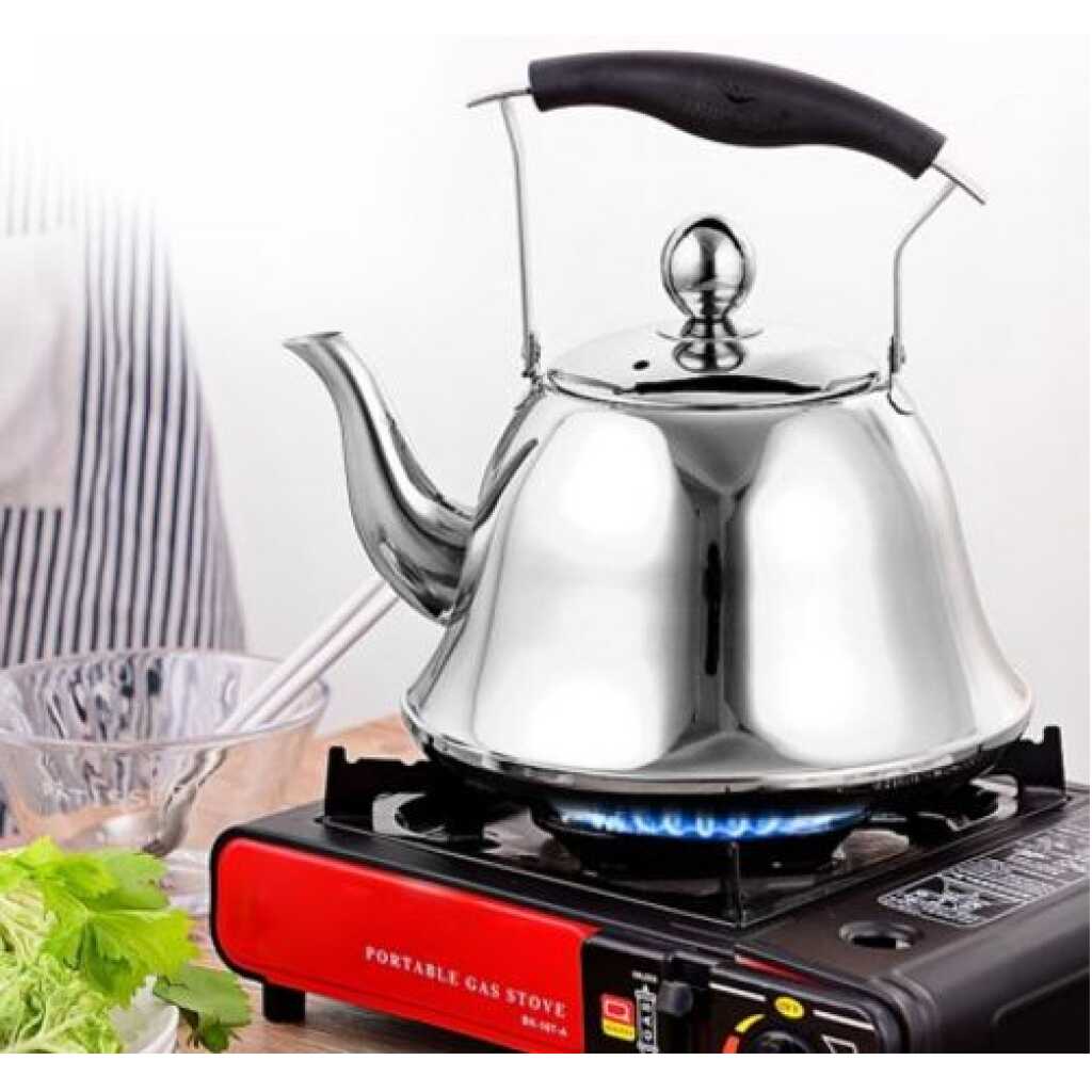 4 Litres Whistling Tea Boiling Kettle - Silver