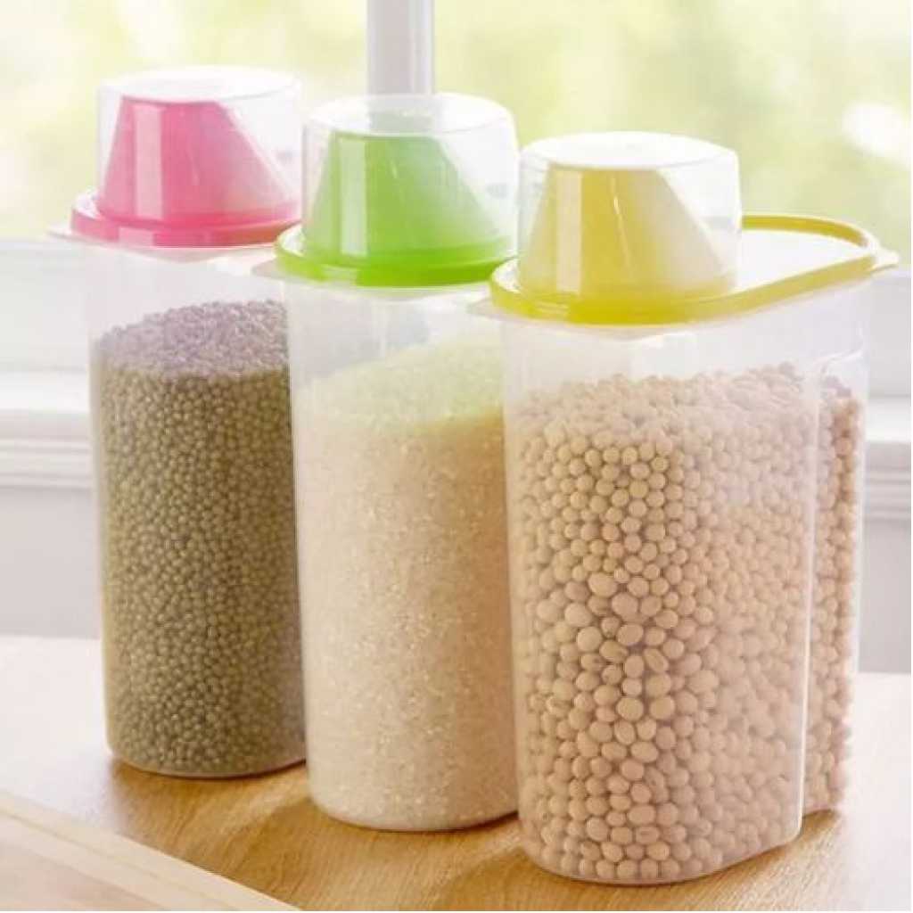 3 Piece 2.5 Food Plastic Storage Grains Cereal Containers.