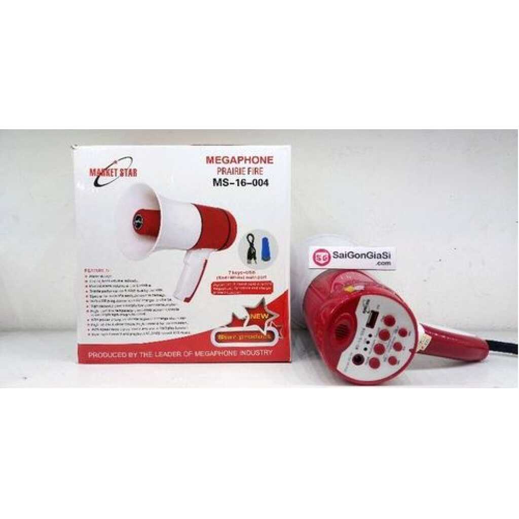 Loudspeaker Megaphone With Recording Reading Advertising Hawker- Multi-colour