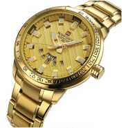 Naviforce Men's Stainless Steel Wrist Watch - Gold