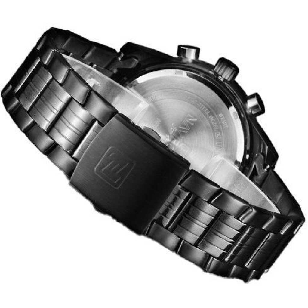 Naviforce Men's Stainless Steel Dual Wrist Designer Watch - Charcoal Grey