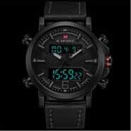 Naviforce Luxury Analog And Digital Waterproof Wrist Designer Watch - Black