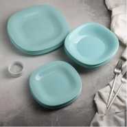 Luminarc 18 Piece Luminarc Plates, Side Plates And Bowls Dinner Set - Blue