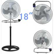 Changli 18" Stand/ Table 3-in-1 Fan Oscillating & Adjustable Electric Type - Silver,Black