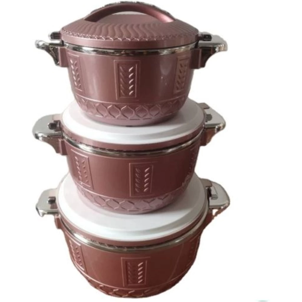 3Pc Food Warmer Dishes Thermal Insulation Hot Pot Casserole Lunch Boxes Multicolors