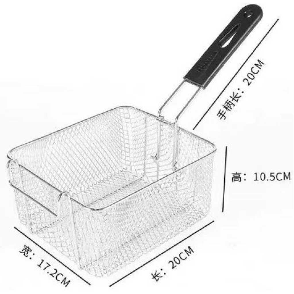Fried Food Chicken Fish Chips Fry Basket Table Serving tray- Silver