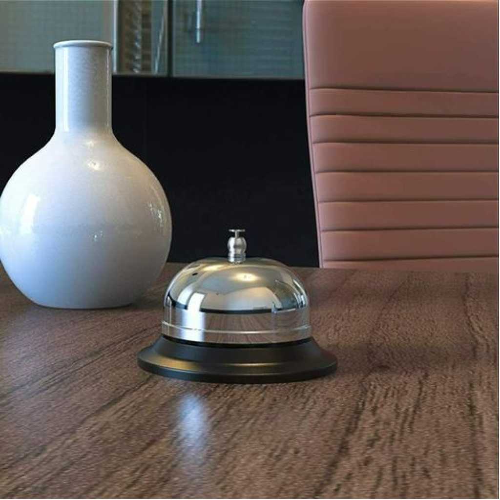 Reception Desk Counter Call Bell For Hotel Bank Service - Silver
