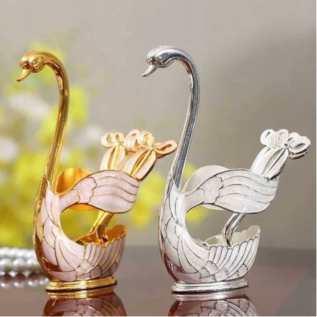 Swan Spoon And Fork Cutlery Storage Organizer Holder Rack - Multi-colours