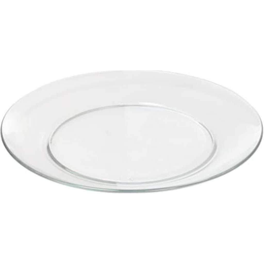 Clear Glass Round Dinner Plates, 6PCS - Colorless