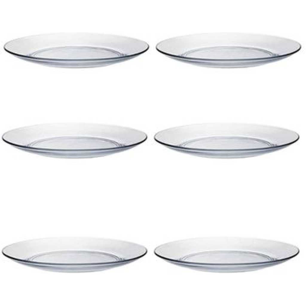 Clear Glass Round Side Plates, 6PCS - Colorless