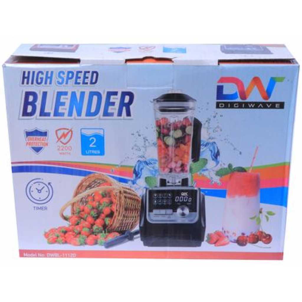 Digiwave DWBL-1112 2L Digital Commercial Blender With Timer - Maroon