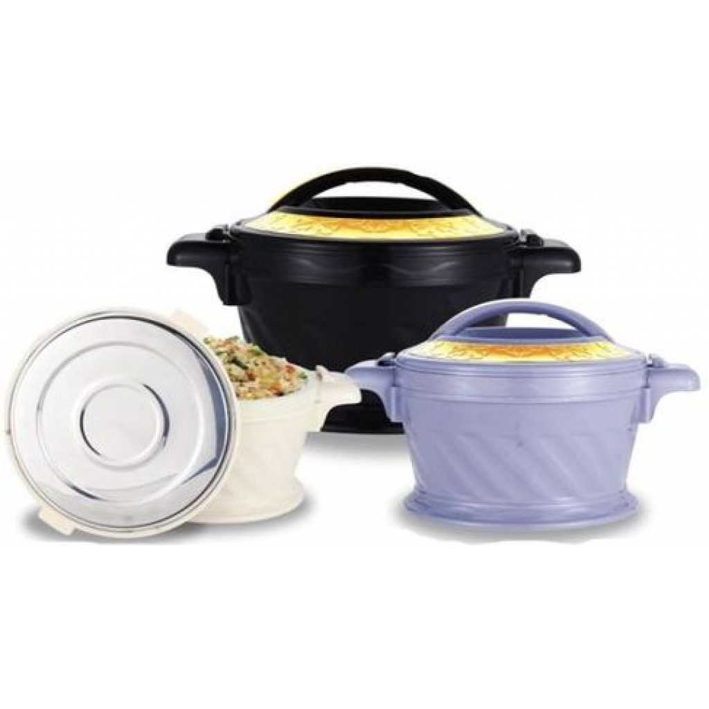 3Pc Set Food Warmer Thermal Insulation Hot Pot Casserole Lunch Boxes - Multicolors