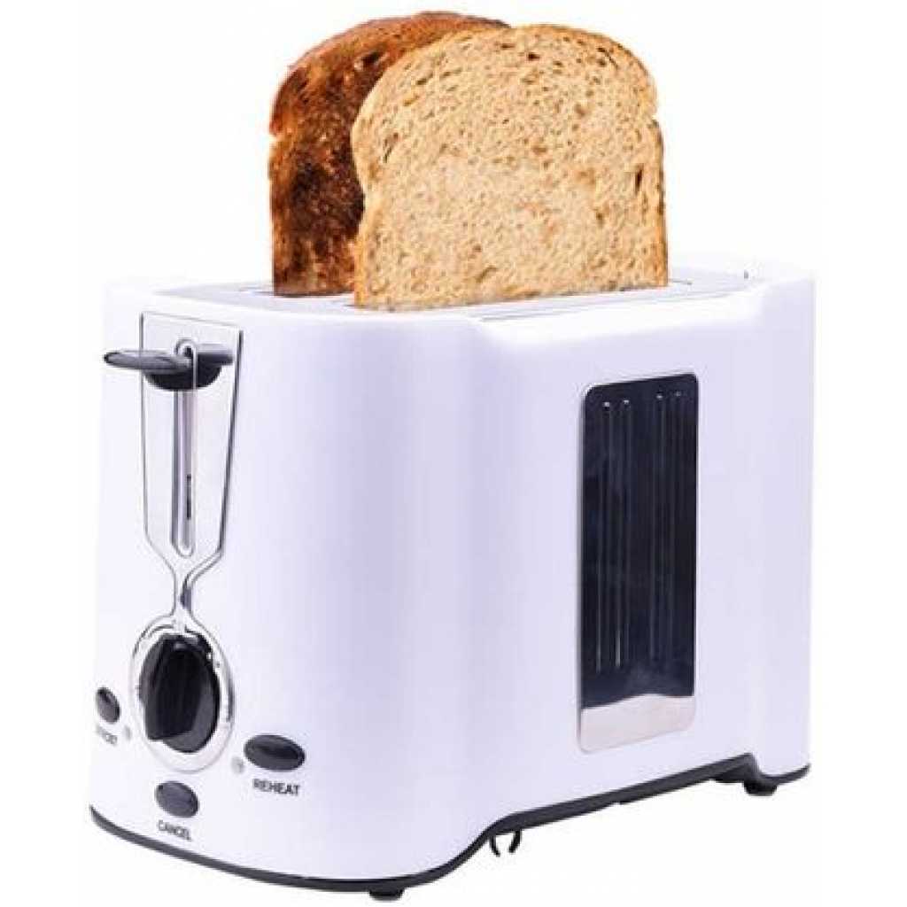 Dsp Light Food 2 Slice Electric Breakfast Bread Toaster Oven -Black, White