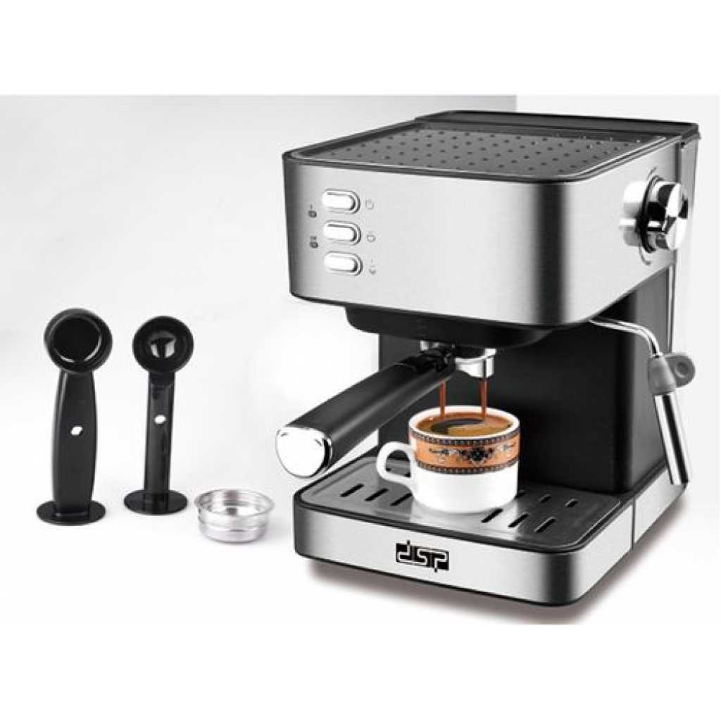 Dsp 1.6 Litre Electric Espresso Coffee Maker Machine- Silver