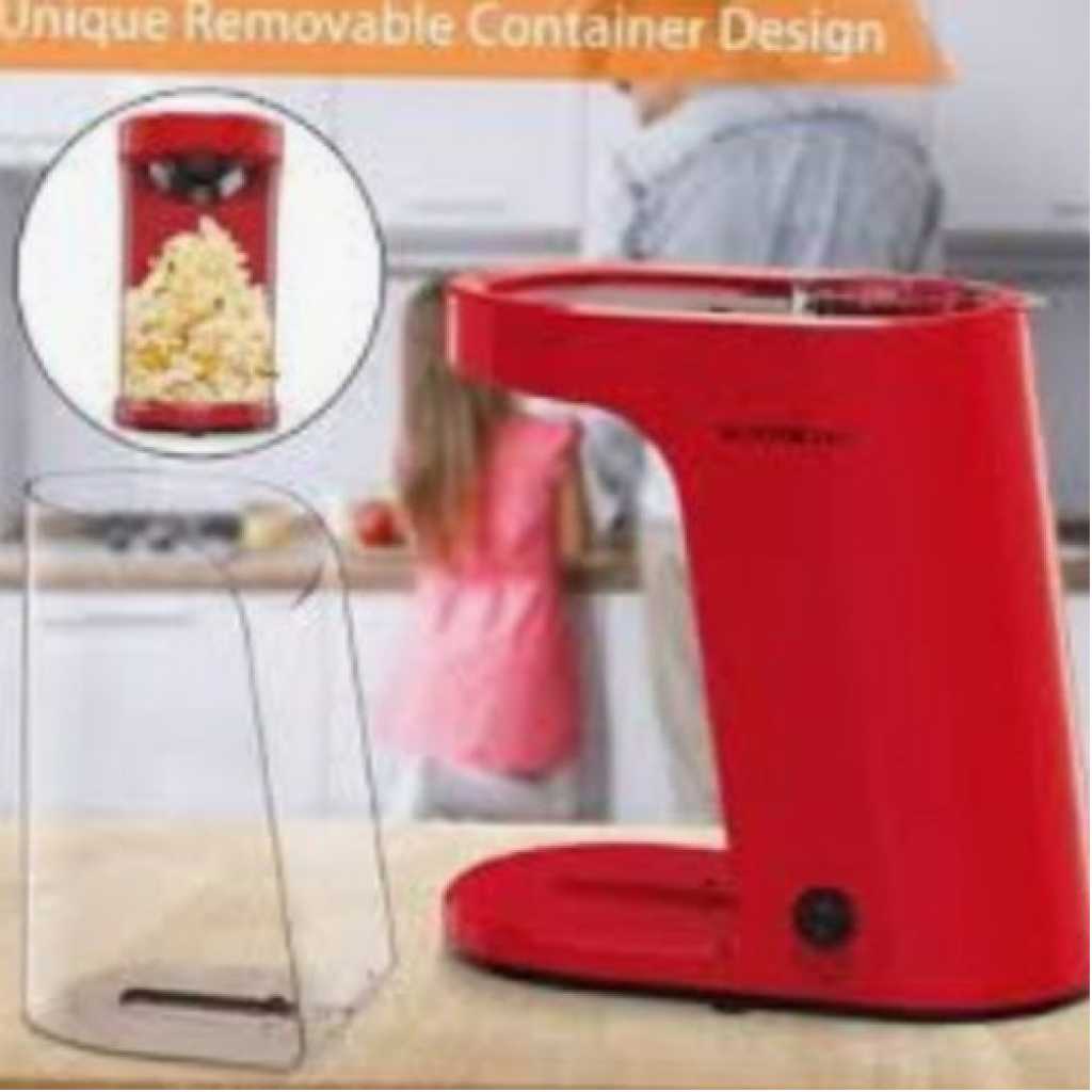 Hot Air Electric Popcorn Maker Machine - Red