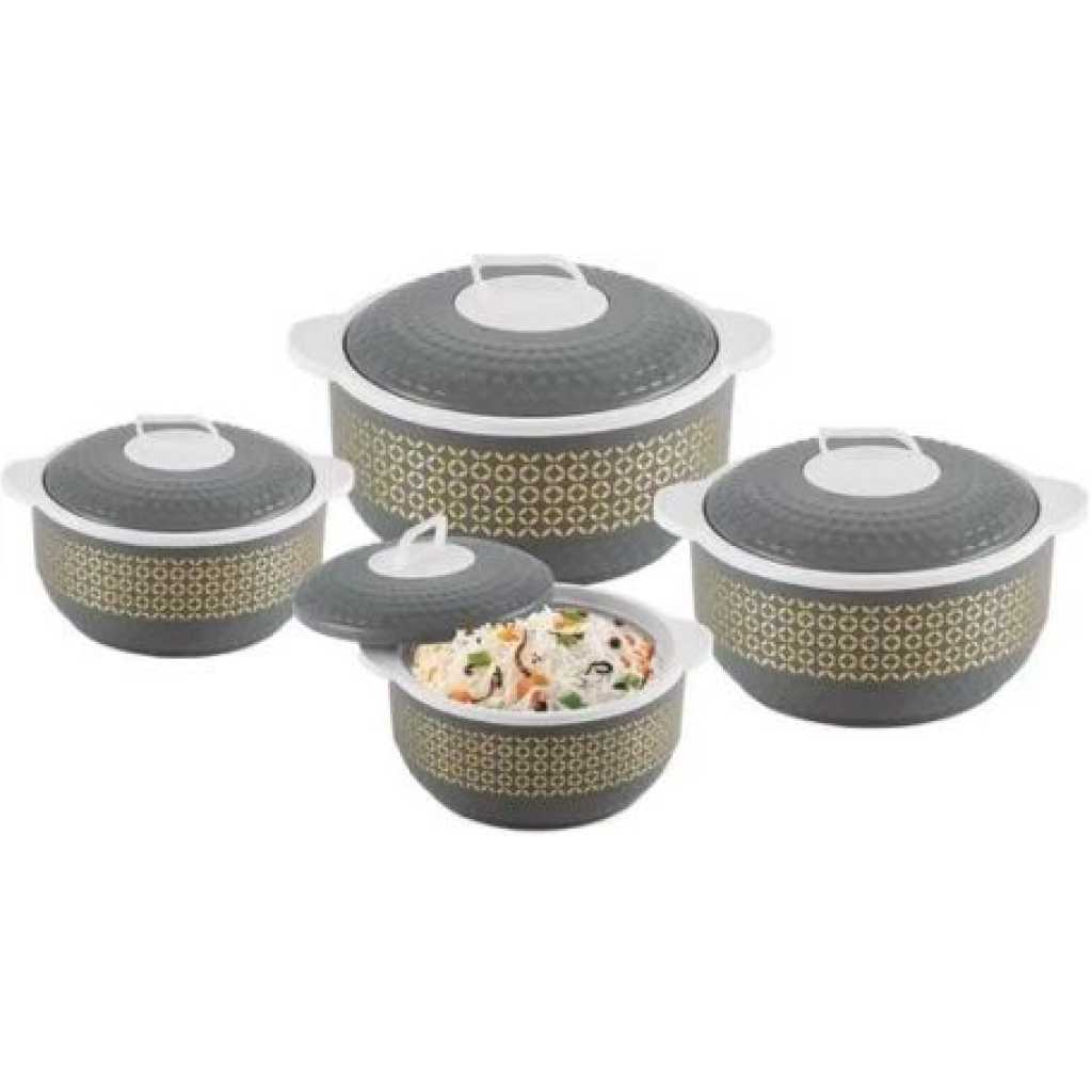 4 Pieces Insulated Hot Pot Dishes 800/1600/2200/3200- Multicolors