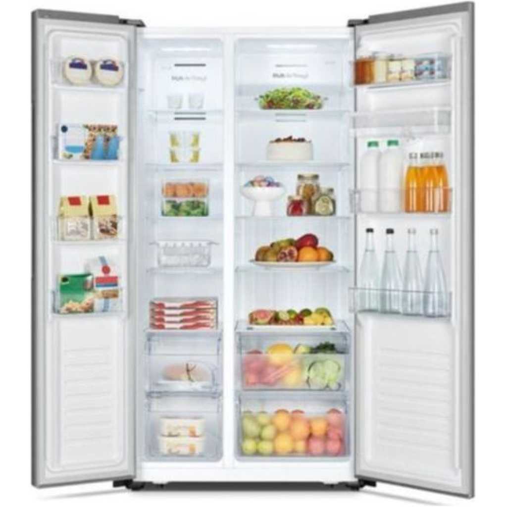 Hisense 560 - Litres Fridge, RC-56WS4S2 Side By Side Door Frost Free Refrigerator - Silver