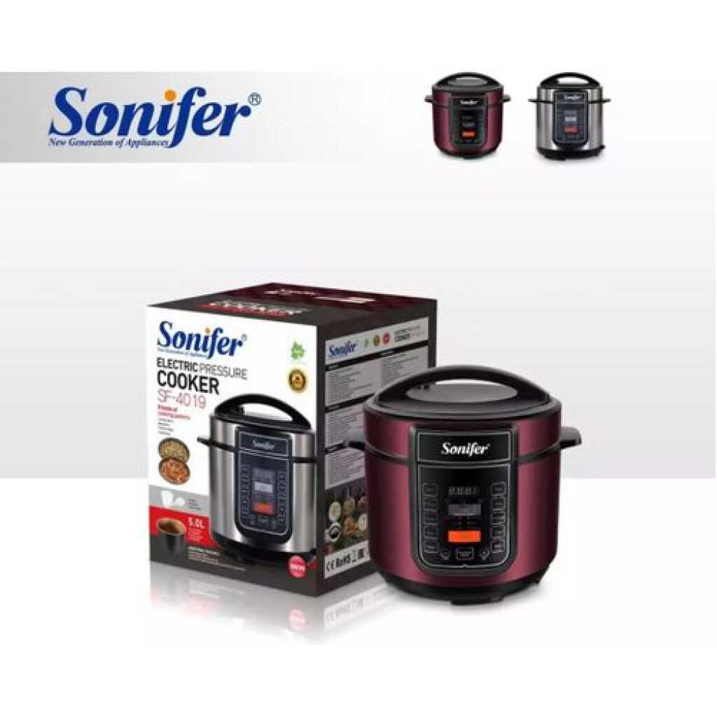 Sonifer Multi Function 5L Electric Pressure Cooker Rice Cooker Steamer - Multi-colour. .