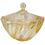 Glass Sugar Bowl/Candy Storage Jar - Brown