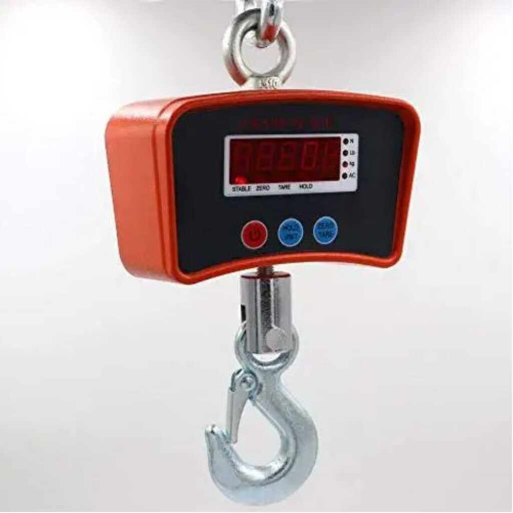 1 Tonne Rechargeable Hanging Crane Weighing Scale - Black