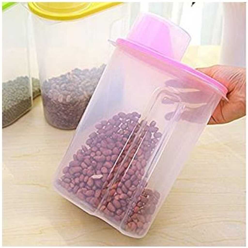 2.5 Litre Food Plastic Storage Grains Cereal Container, Pink