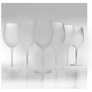 6 Pieces Of Colored Juice Wine Frosted Glass With Ice Effect - White