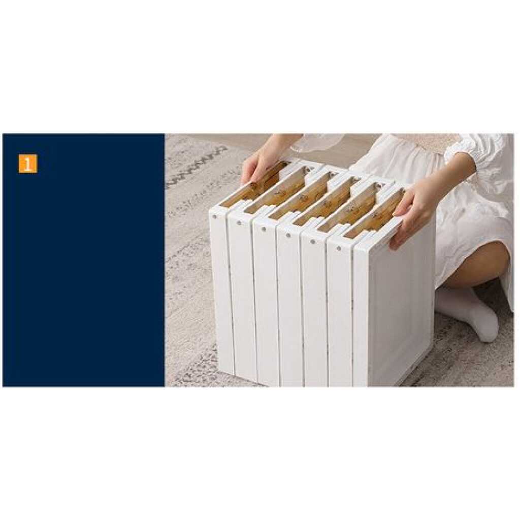 6 Tier Foldable Plastic Shoe Rack Storage Organizer - White