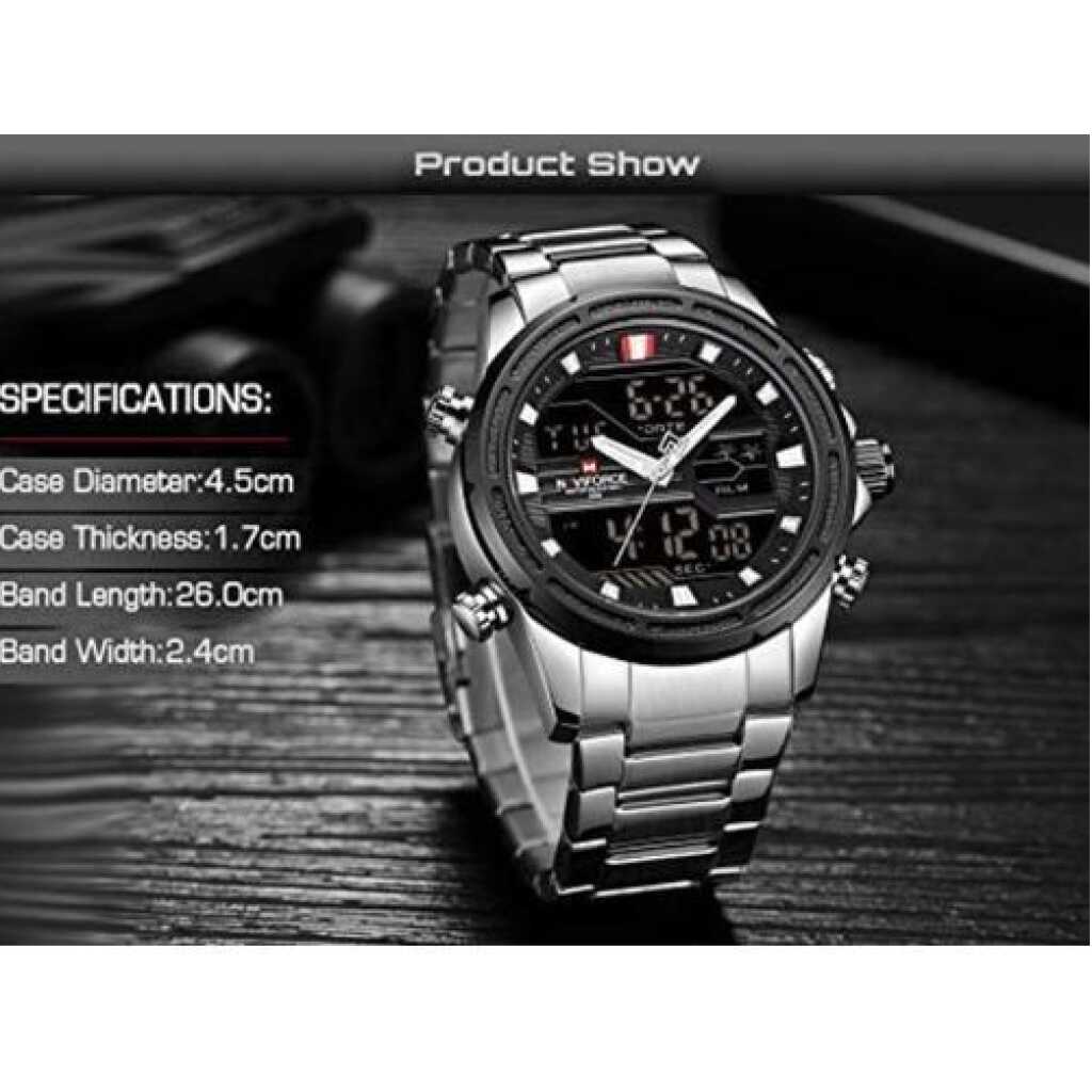 Naviforce NF9138S Men s Stainless Steel Quartz Digital Designer