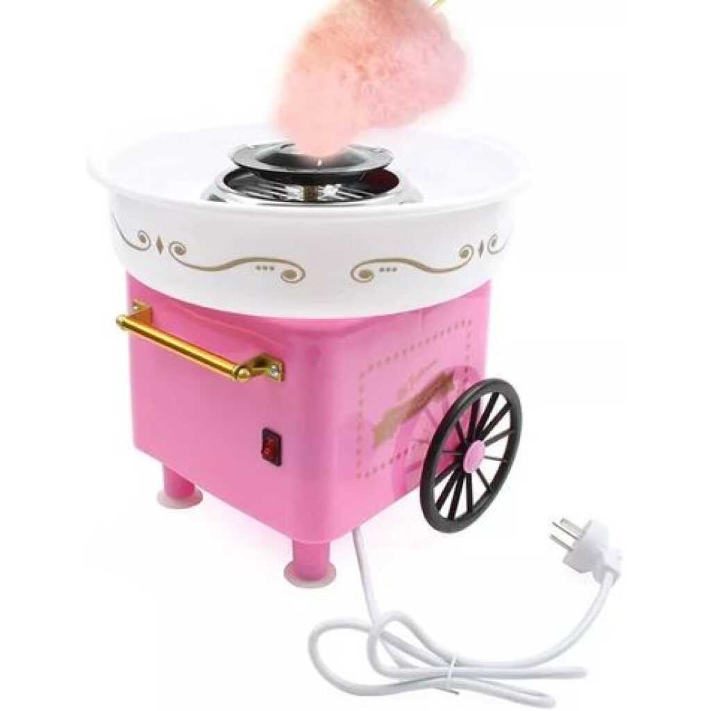 Mini Electric Floss Cotton Candy Maker Cart Sugar Yarn Machine- Multi-colour.